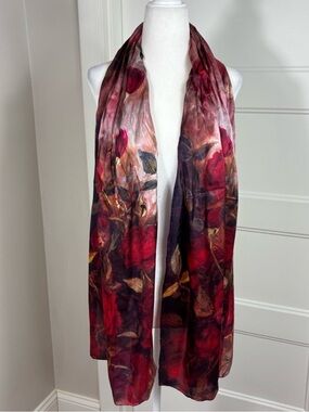 Hopeless Romantic Floral Silk Rolled Edge Scarf